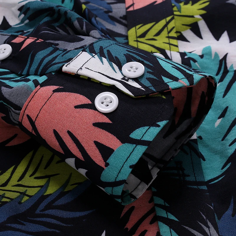 Men's Long Sleeve Shirt Contrast Leaf Print Turn-down Collar Hawaii Shirts for Men Slim Breathable Comfort Autumn Camisa Hombre
Men's Long Sleeve Shirt Contrast Leaf Print Turn-down Collar Hawaii Shirts for Men Slim Breathable Comfort Autumn Camisa Hombre