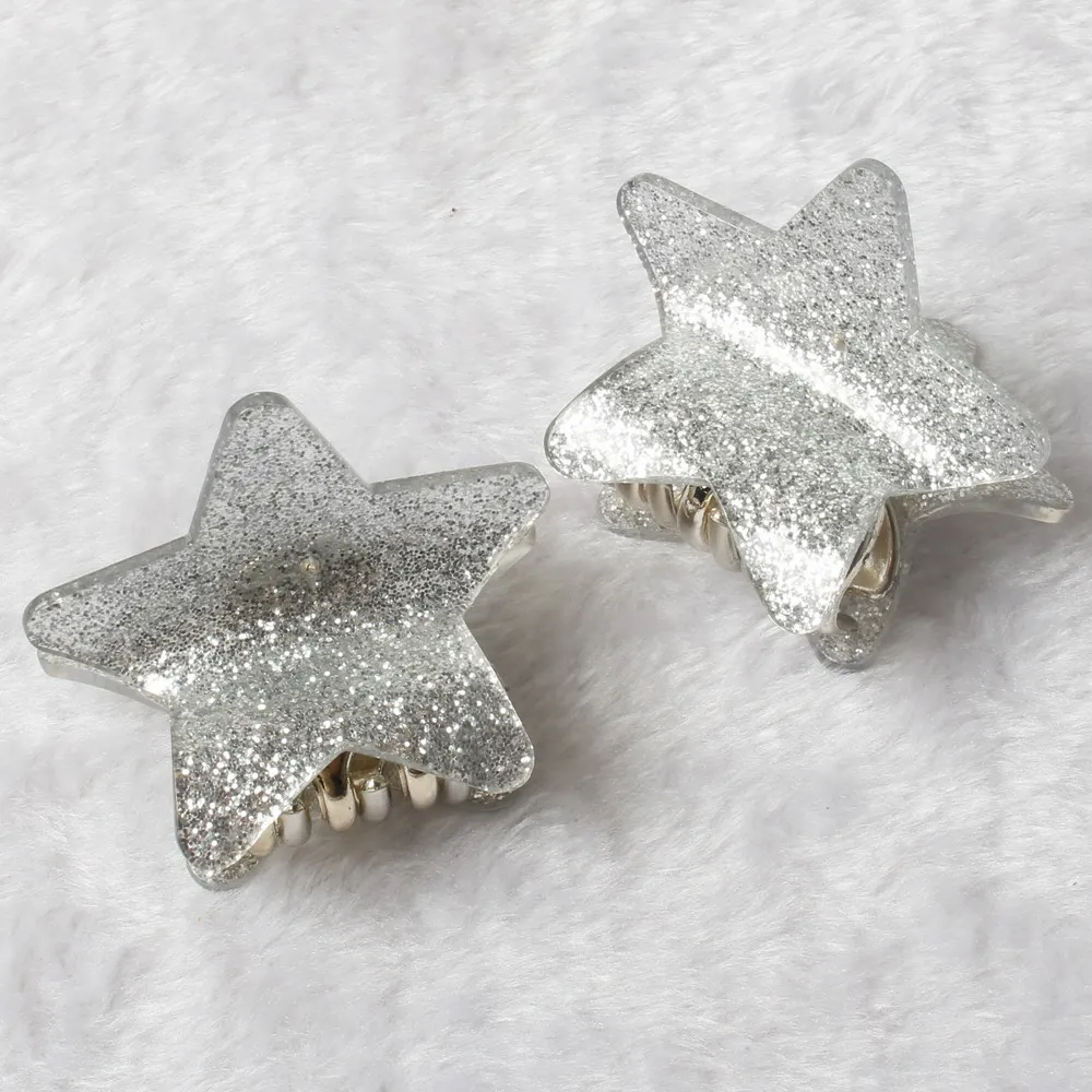 2pcs/set Star Hair Claw Silver Color Hair Crab Shining Hair Clips For Girl Make Acrylic Hair Accessories Medium Hairpin
2pcs/set Star Hair Claw Silver Color Hair Crab Shining Hair Clips For Girl Make Acrylic Hair Accessories Medium Hairpin