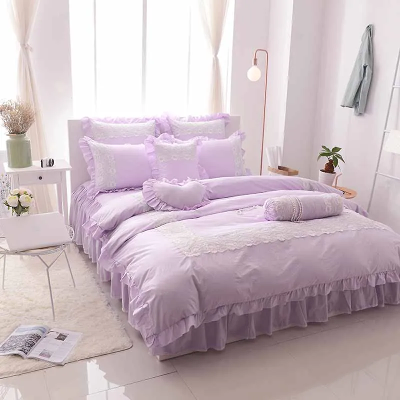 Lace princess 100%cotton bedding set comforter/duvet cover queen king 4/7pcs wedding white bed skirts bedclothes
Lace princess 100%cotton bedding set comforter/duvet cover queen king 4/7pcs wedding white bed skirts bedclothes