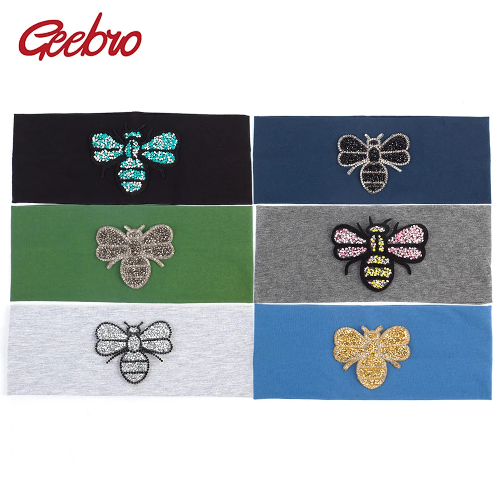 Geebro Women's Headband Summer Fashion Bee Rhinestones Headbands for Ladies Flat Plain Cotton Head Bands Hair Turban for Girls
Geebro Women's Headband Summer Fashion Bee Rhinestones Headbands for Ladies Flat Plain Cotton Head Bands Hair Turban for Girls