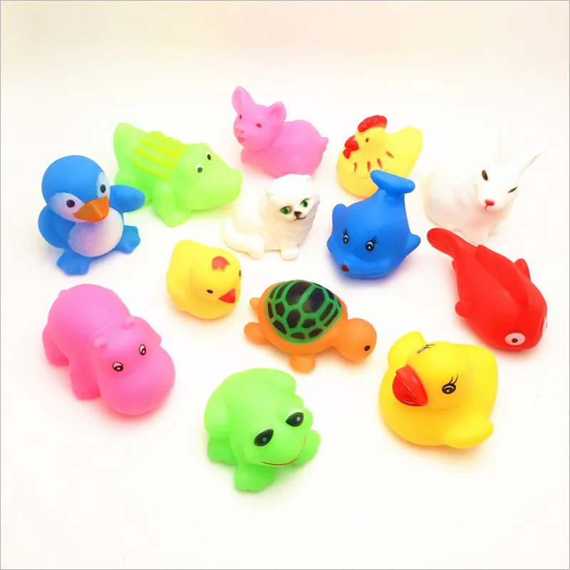 13Pcs/set Colorful Lovely Animals Soft Rubber Float Squeeze Sound Squeaky Bathing Toy For Baby
13Pcs/set Colorful Lovely Animals Soft Rubber Float Squeeze Sound Squeaky Bathing Toy For Baby
