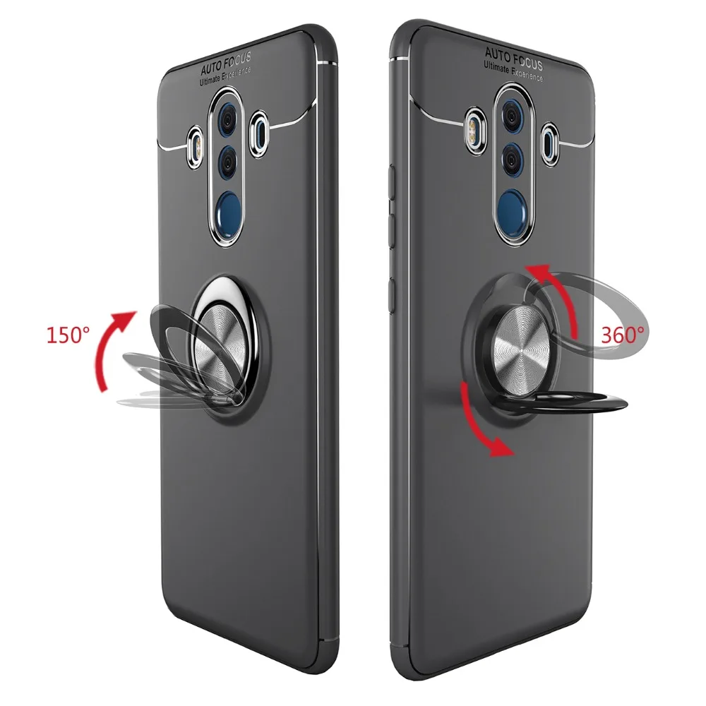 Чехол для Huawei Mate 10 противоударный металлический держатель с кольцом на палец