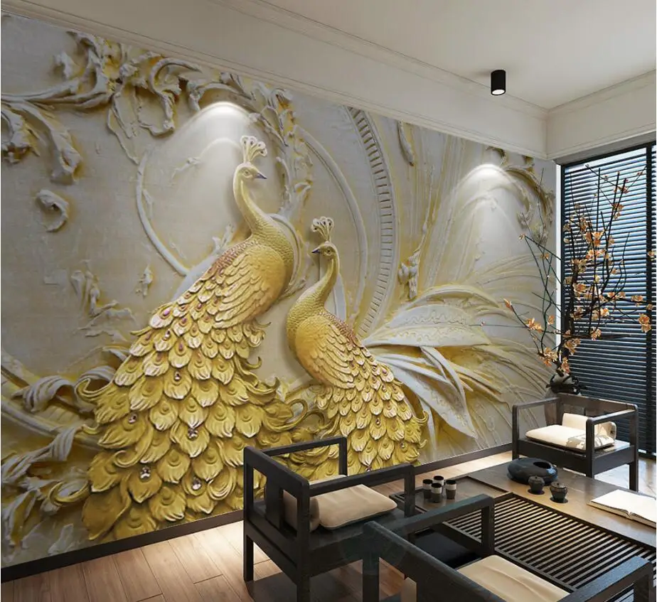 photo wallpaper murals relief golden peacock background wall wallpaper for walls 3 d papel de parede 3D painting custom any size
photo wallpaper murals relief golden peacock background wall wallpaper for walls 3 d papel de parede 3D painting custom any size