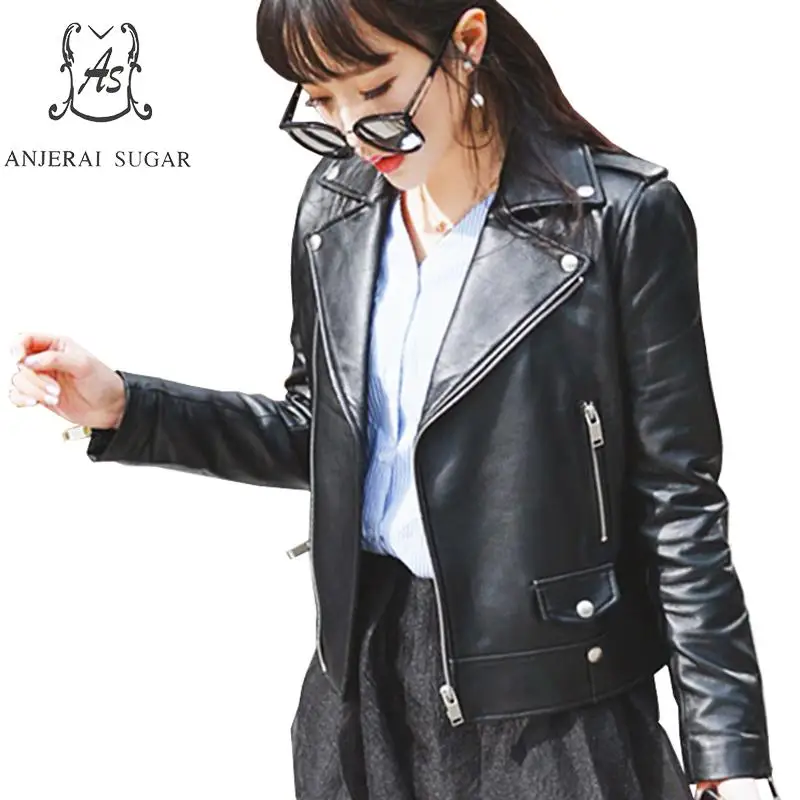 Plus Size sheepskin genuine Leather jacket women coat female black Turn-down Collar zipper Motorcycle cazadoras de cuero mujer
Plus Size sheepskin genuine Leather jacket women coat female black Turn-down Collar zipper Motorcycle cazadoras de cuero mujer