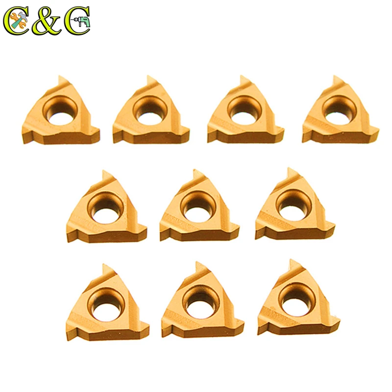 10pcs/set 11IR A60 Carbide Insert Golden Internal Threading Inserts Cutting Tools For Turning Tool Holder Boring Bar
10pcs/set 11IR A60 Carbide Insert Golden Internal Threading Inserts Cutting Tools For Turning Tool Holder Boring Bar