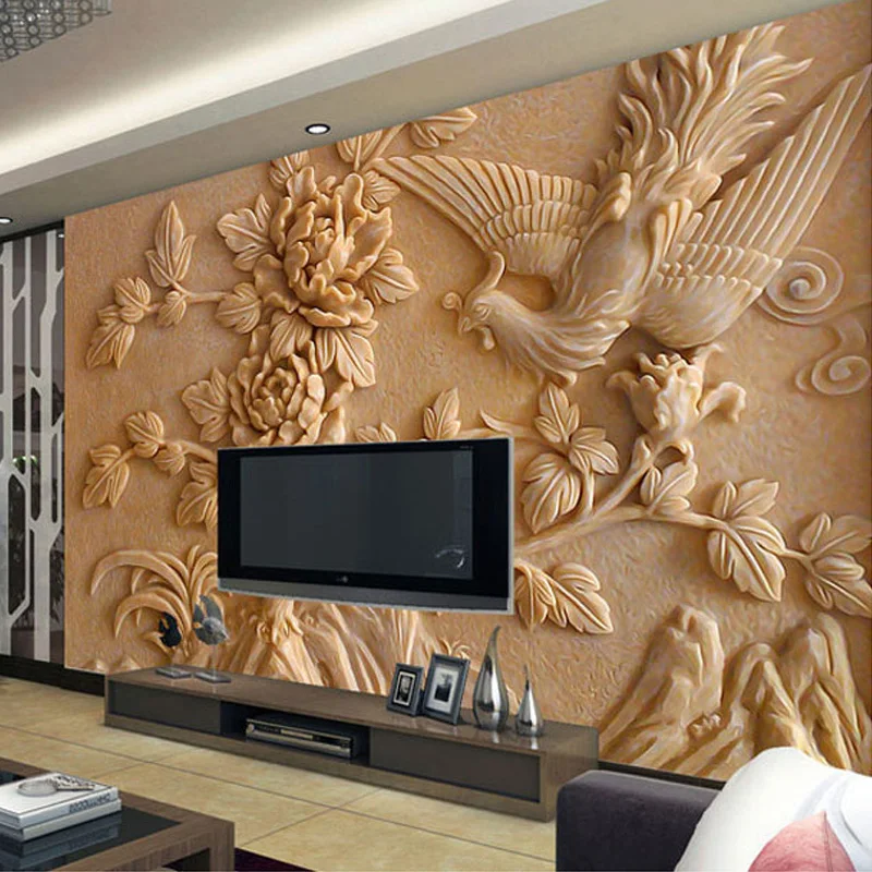 Custom Wall Mural Paper Chinese Style Living Room TV Background 3D Stereoscopic Relief Phoenix Peony Wall Murals Wallpaper
Custom Wall Mural Paper Chinese Style Living Room TV Background 3D Stereoscopic Relief Phoenix Peony Wall Murals Wallpaper