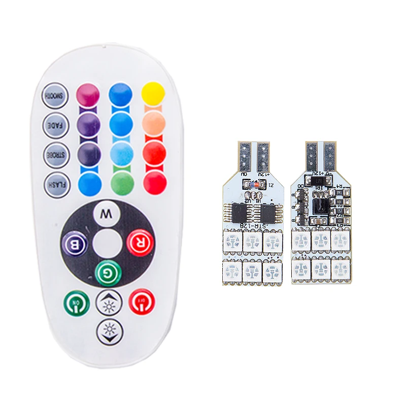 2xT10 5050SMD RGB 194 168 W5W Car Reading Wedge Light interior Lamp 12LED 16 Colors LED Bulb With Remote Controller Flash/Strobe
2xT10 5050SMD RGB 194 168 W5W Car Reading Wedge Light interior Lamp 12LED 16 Colors LED Bulb With Remote Controller Flash/Strobe