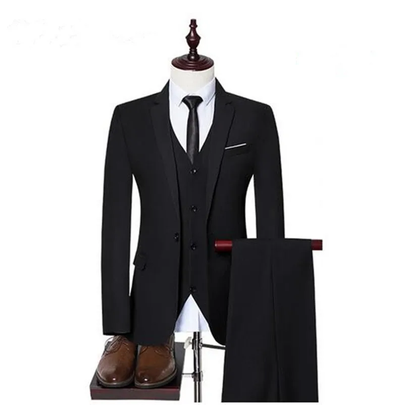 New Wedding Suit Black Man Suits Groom Wear Business Suits Custom Made Best Wedding Tuxedos (jacket+pant+vest)
New Wedding Suit Black Man Suits Groom Wear Business Suits Custom Made Best Wedding Tuxedos (jacket+pant+vest)
