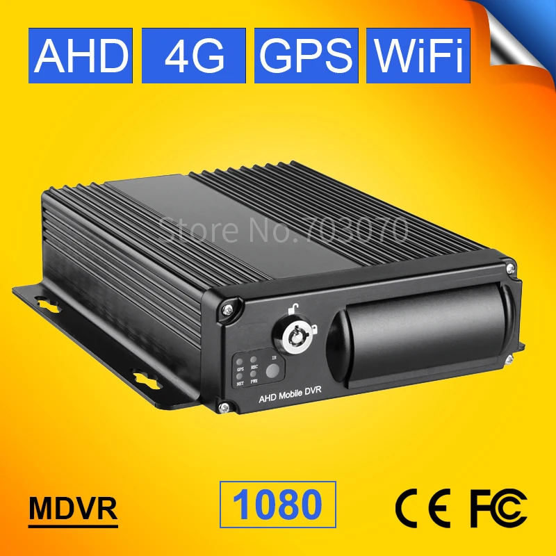 

Realtime 4g network mobile car dvr wifi gps 4ch sd card AHD 1080 HD mdvr i/o GPS Tracker bus video recorder online real time