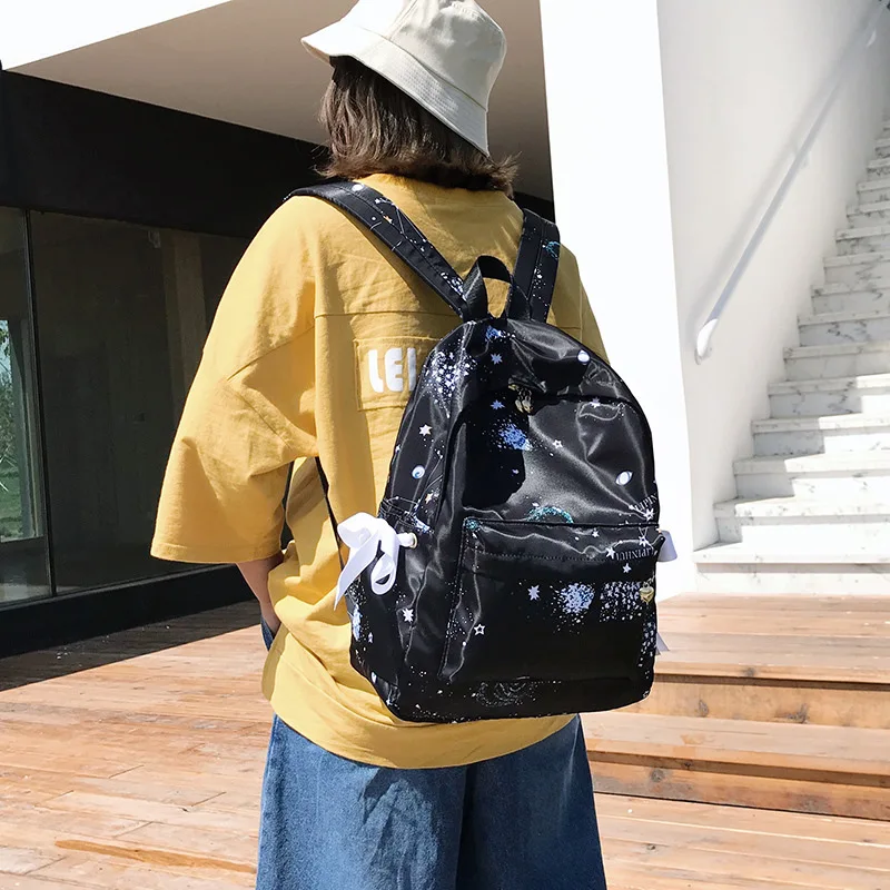 Корейский стиль модный рюкзак с принтом для женщин Оксфорд водонепроницаемый