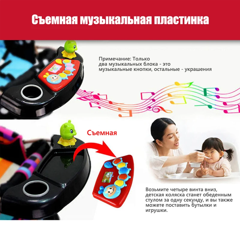 IMBABY Роскошная детская коляска с Музыкальная панель и покрытие для ног зимы