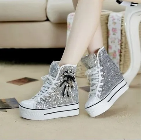 Sequins Canvas Shoes Womens Spring And Autumn Diamond Lacing-up Casual Shoes High Top Sneakers Women
Sequins Canvas Shoes Womens Spring And Autumn Diamond Lacing-up Casual Shoes High Top Sneakers Women
