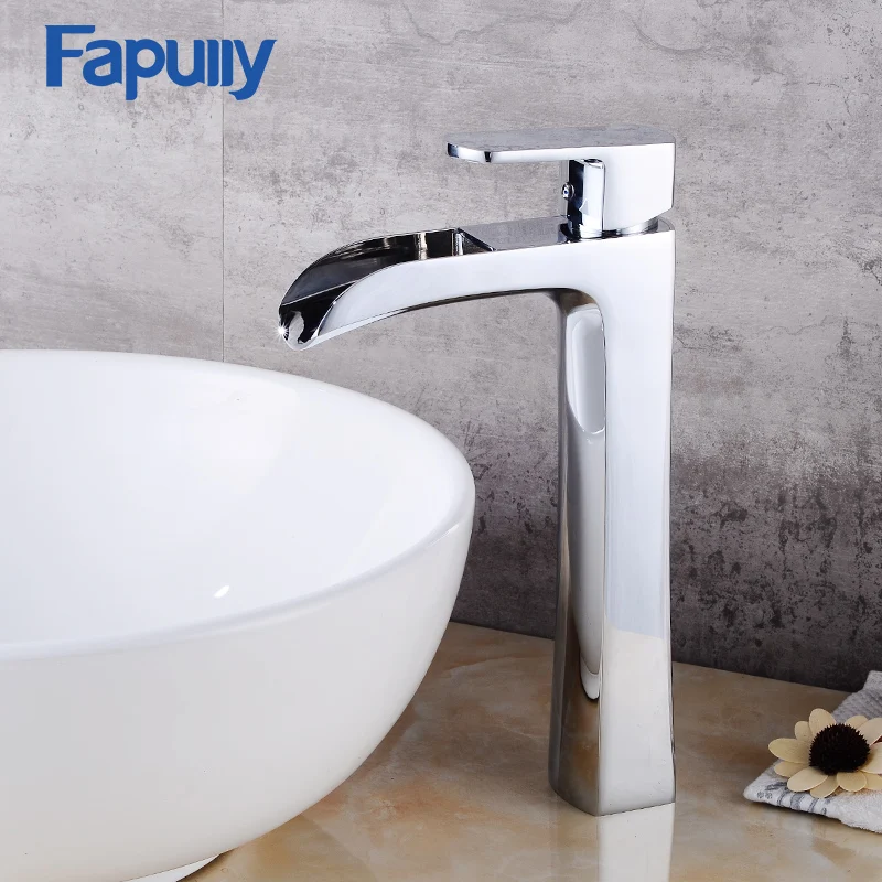 Fapully Bathroom Sink Mixer Tap Single Handle Deck Mounted Chrome Finish Hot Cold Waterfall Faucet BathroomTall Basin Faucet 144
Fapully Bathroom Sink Mixer Tap Single Handle Deck Mounted Chrome Finish Hot Cold Waterfall Faucet BathroomTall Basin Faucet 144