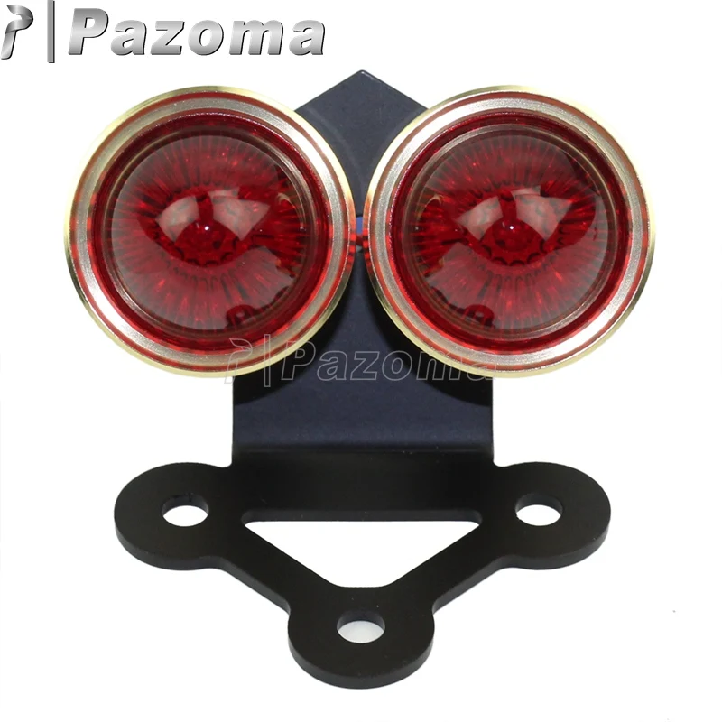 Motorcycle Brass Dual Lamp LED Tail Brake Light License Plate Bracket Taillight for Harley Sportster Chopper Bobber Cafe Racer
Motorcycle Brass Dual Lamp LED Tail Brake Light License Plate Bracket Taillight for Harley Sportster Chopper Bobber Cafe Racer