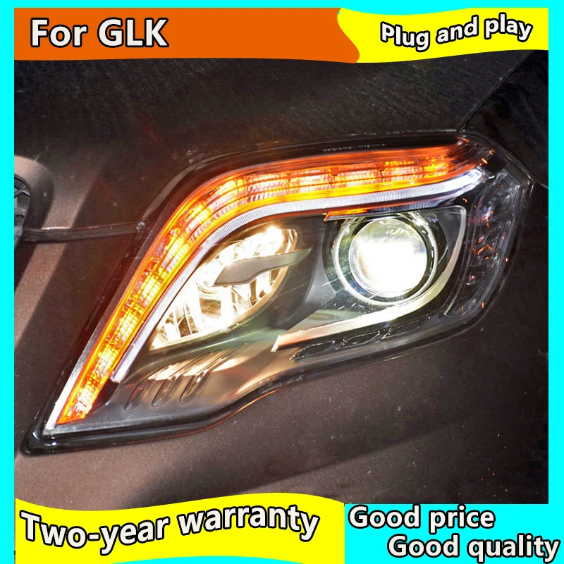 Новые фары для автостайлинга Benz GLK-Class 2012-2015 двухлучевая линза проектор