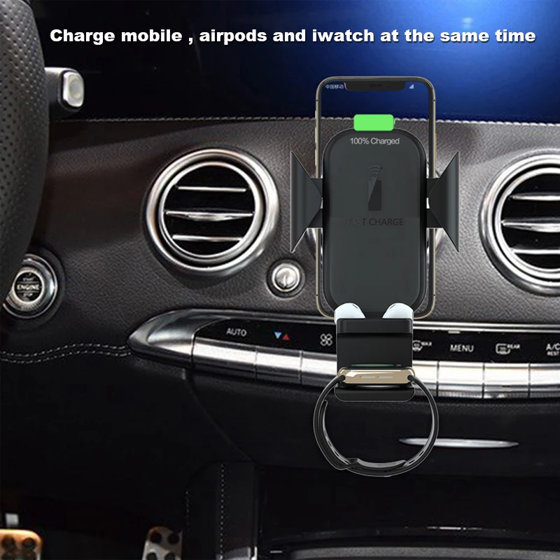 Car QI Wireless Charger stand for iPhone Airpods Apple Watch 1 2 3 4 Fast Wireless Charging Car Airvent Mount Holder For iwatch 
Car QI Wireless Charger stand for iPhone Airpods Apple Watch 1 2 3 4 Fast Wireless Charging Car Airvent Mount Holder For iwatch