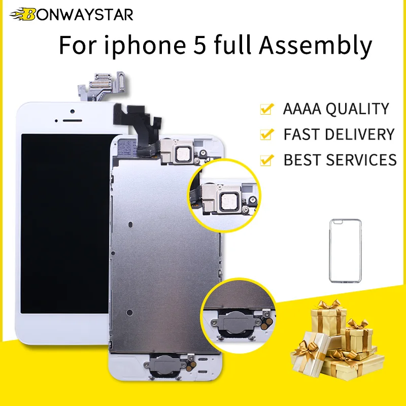 Дисплей для iPhone 5 A1428 A1429 A1442 ЖК дисплей экран Pantalla сенсорный полная сборка кнопка