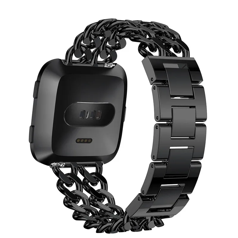 Ремешок для часов Fitbit Versa браслет из нержавеющей стали с двойной цепочкой Браслет