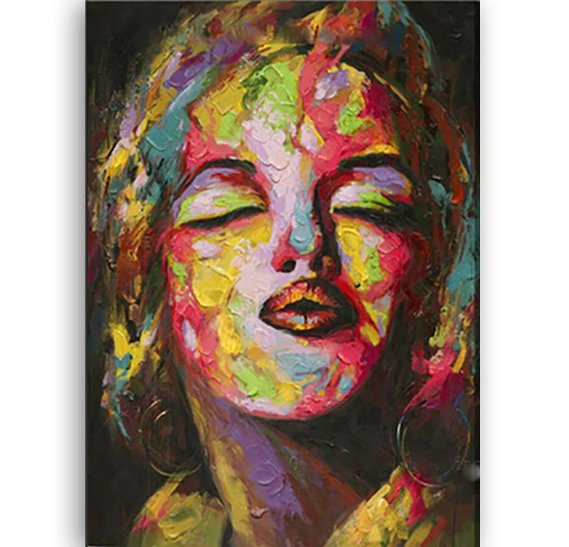 Handmade thick knife high quality Modern Abstract Fine Artwork Canvas Decor Marilyn-Monroe-Kissing Oil Painting for Living Room
Handmade thick knife high quality Modern Abstract Fine Artwork Canvas Decor Marilyn-Monroe-Kissing Oil Painting for Living Room