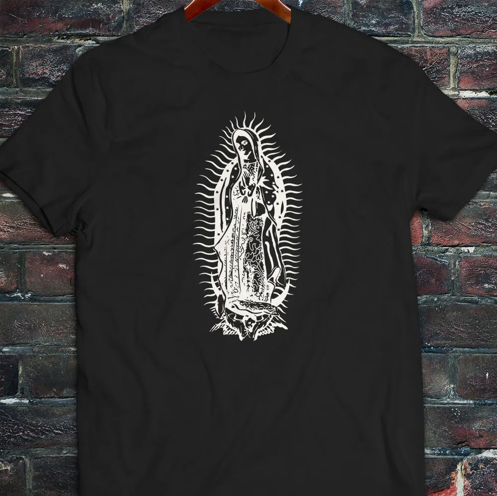 Men 2019 Casual Print T-Shirt Harajuku Short Sleeve Men Top Virgin Mary Virgen De Guadalupe Jesus Catholic Mens Black T-Shirt
Men 2019 Casual Print T-Shirt Harajuku Short Sleeve Men Top Virgin Mary Virgen De Guadalupe Jesus Catholic Mens Black T-Shirt