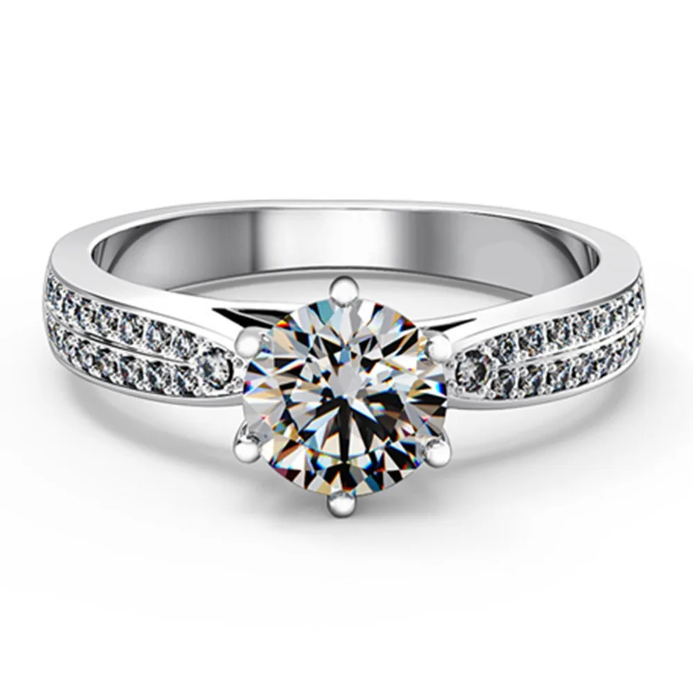 Фото Оптовые кольца из настоящего серебра 1.5CT звезда бриллиант - купить