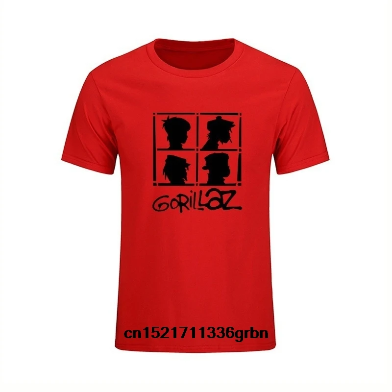 Для мужчин футболка Gorillaz Rockp хип хоп Графический рубашки Летний Стиль Уличная