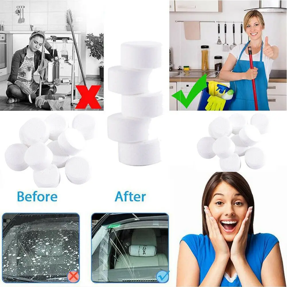 10Pcs Multifunction Detergent Effervescent Tablets Cleaner Home Kitchen Cleaning Car Windshield Glass Washer | Дом и сад