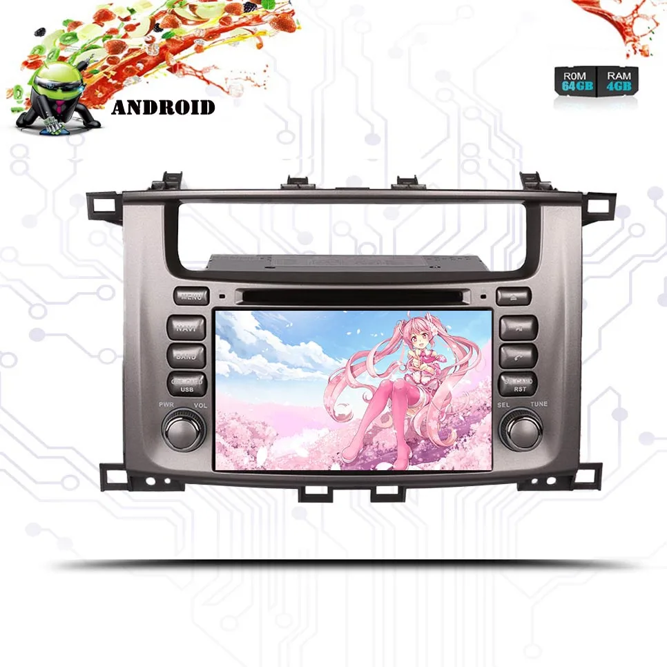 2 din Android 9 0 4G 64G Восьмиядерный Автомобильный Dvd плеер для Toyota Land Cruiser 100 LC100 1998-2007