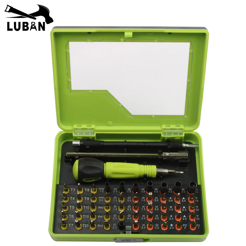 Screwdriver Set With Handle 53 in1 Multi-Bit Precision Tweezer Disassembly Screwdriver Repair Tool Set for Cell Phone PC LUBAN
Screwdriver Set With Handle 53 in1 Multi-Bit Precision Tweezer Disassembly Screwdriver Repair Tool Set for Cell Phone PC LUBAN