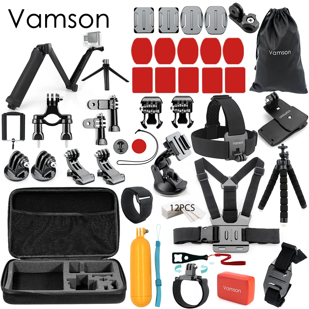 Vamson Accessories Kit for Go Pro kit Selfie Stick Collection Box for Xiaomi 4k for Mijia for Gopro Hero 6 5 4 3+Tripods VS53
Vamson Accessories Kit for Go Pro kit Selfie Stick Collection Box for Xiaomi 4k for Mijia for Gopro Hero 6 5 4 3+Tripods VS53