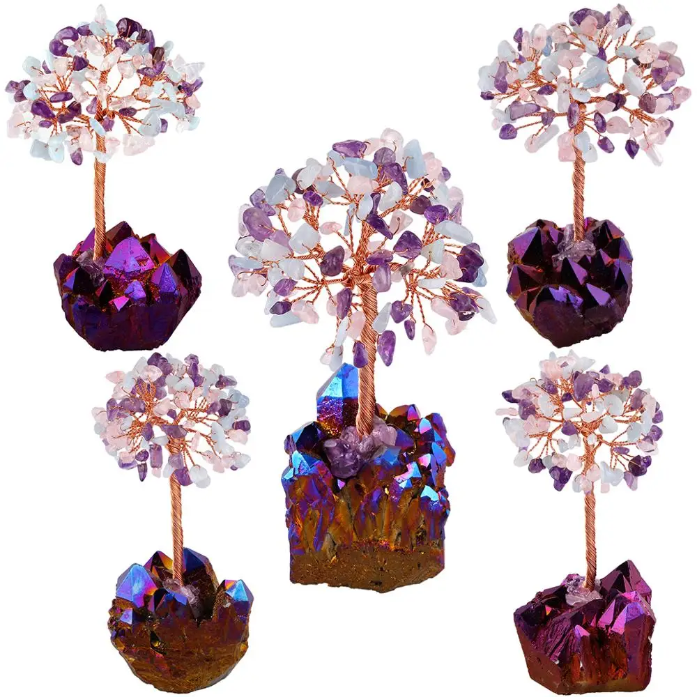TUMBEELLUWA Natural Multicolor Crystal Tree,Reiki Titanium Coated Crystal Cluster Base Bonsai Lucky Money Tree Sculpture Decor
TUMBEELLUWA Natural Multicolor Crystal Tree,Reiki Titanium Coated Crystal Cluster Base Bonsai Lucky Money Tree Sculpture Decor