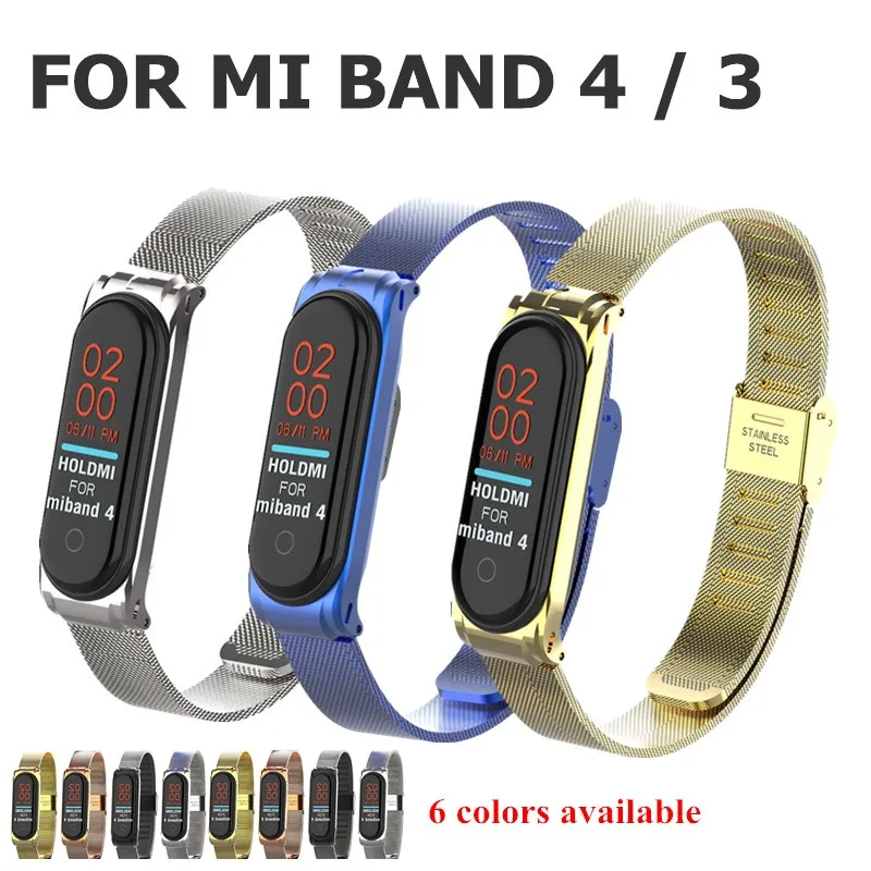 Металлический браслет Mi Band 4 3 на запястье NFC браслеты из нержавеющей стали MiBand для