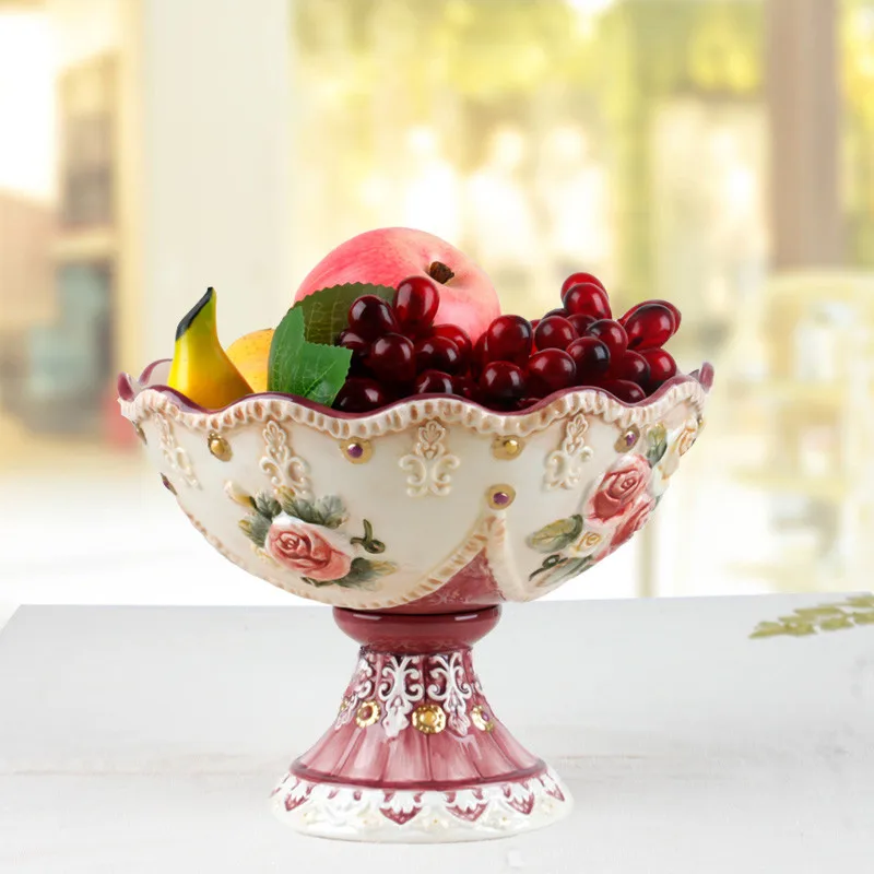 European Pastoral Ceramic Fruit Bowl Victorian High Fruit Bowl High-end Home Living Room Gift New House Fruit Plate M1886
European Pastoral Ceramic Fruit Bowl Victorian High Fruit Bowl High-end Home Living Room Gift New House Fruit Plate M1886