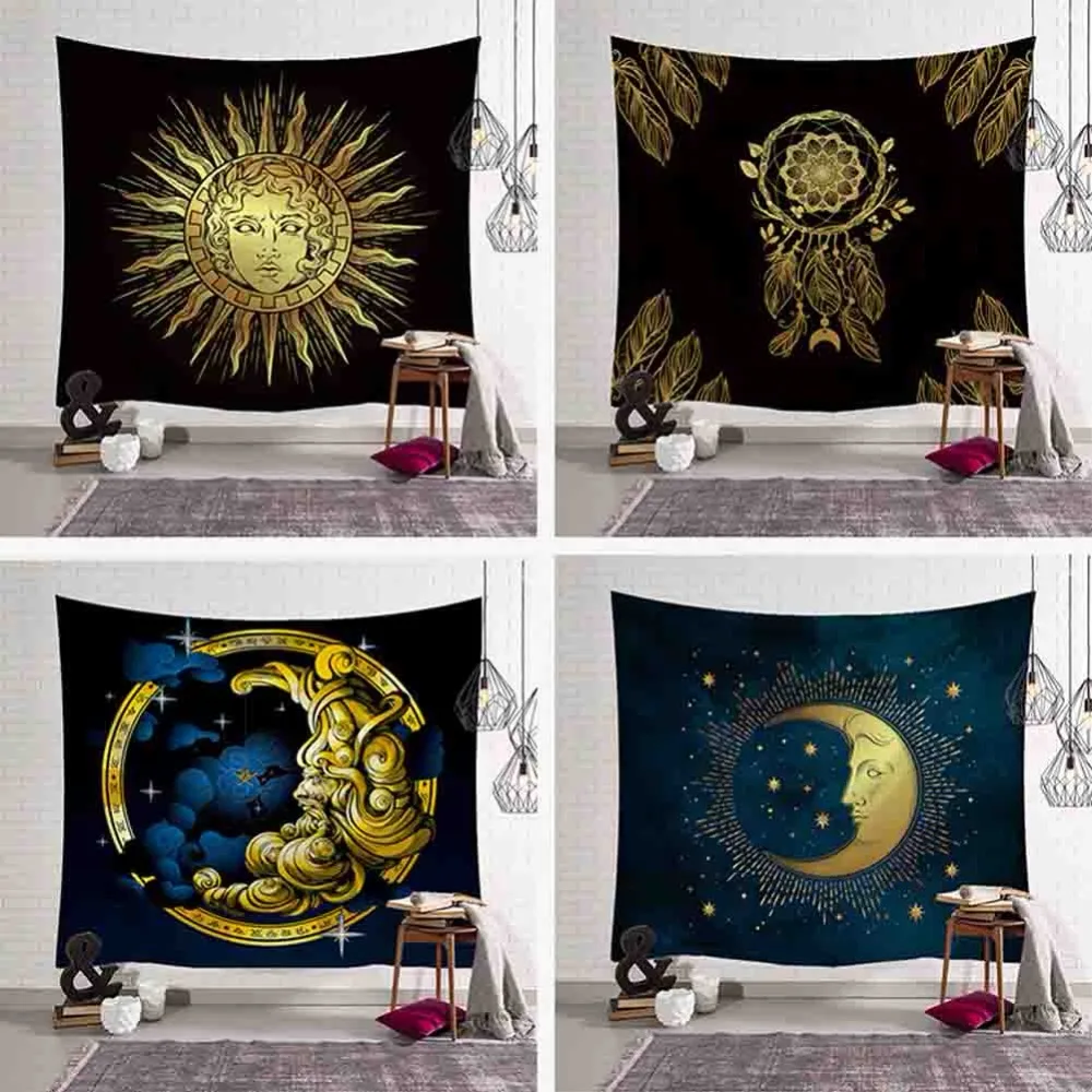 Gold Sun Moon Pattern Tapestry Indian Style Blanket Mandala Bohemian Decorative Hippie Tapestries Blanket Rug Vintage Home Decor
Gold Sun Moon Pattern Tapestry Indian Style Blanket Mandala Bohemian Decorative Hippie Tapestries Blanket Rug Vintage Home Decor