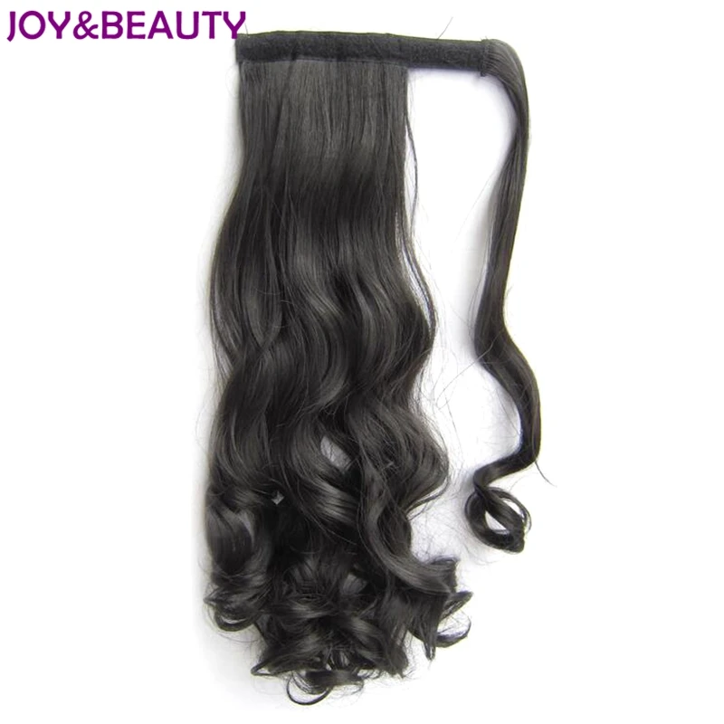 

JOY&BEAUTY High Temperature Fiber 22"/55cm Synthetic Hair Long Wavy Women's self-adhesion Loop Tapes Wrap On Ponytails