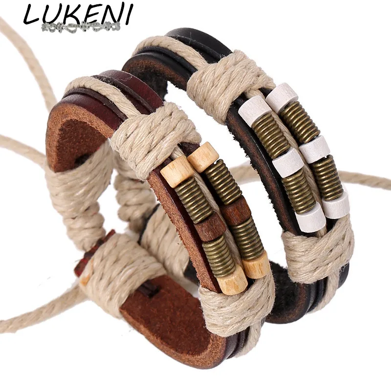 LUKENI Bronze Wooden Beads Leather Bracelet Homme Handmade Loom Bands Paracord Bracelets & Bangles Women Men Jewelry SL012
LUKENI Bronze Wooden Beads Leather Bracelet Homme Handmade Loom Bands Paracord Bracelets & Bangles Women Men Jewelry SL012