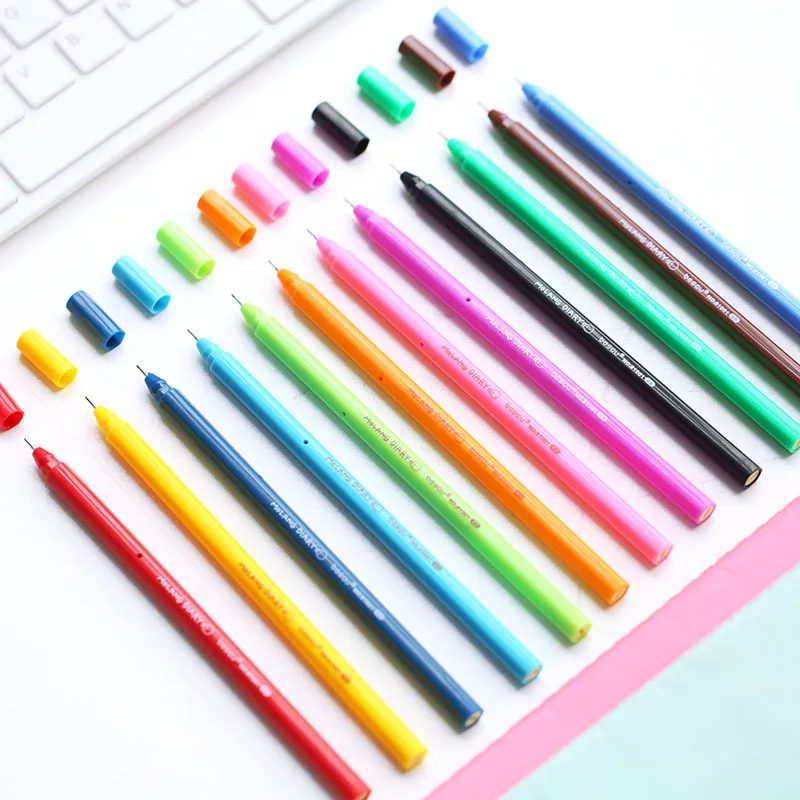 60 шт./лот цветная гелевая ручка дневник школьные ручки для рисования 0 5 мм