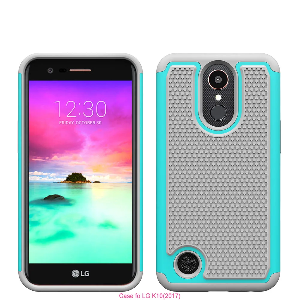 Гибридный прочный Чехол 2 в 1 из ТПУ и поликарбоната для LG K10 2017 Силиконовый