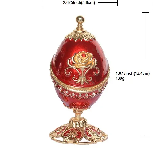 Rose Faberge Egg Trinket Jewelry Wedding Ring Box Novelty Gifts for Her Home Decor Metal Figurines
Rose Faberge Egg Trinket Jewelry Wedding Ring Box Novelty Gifts for Her Home Decor Metal Figurines
