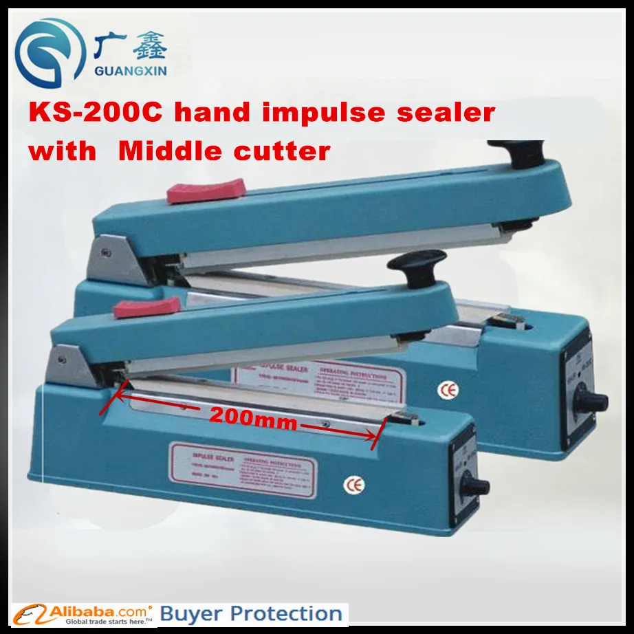 Free Shipping KS-200C hand impulse sealer with middle cutter heating impulse sealer Manual sealing machine Aluminum body
Free Shipping KS-200C hand impulse sealer with middle cutter heating impulse sealer Manual sealing machine Aluminum body