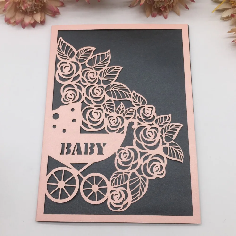 50Pcs/Lot 24 Colors Pearl Paper Baby Shower Invitations Card With Bowknot Laser Cut Pretty Baby Carriage Pattern Birthday Card
50Pcs/Lot 24 Colors Pearl Paper Baby Shower Invitations Card With Bowknot Laser Cut Pretty Baby Carriage Pattern Birthday Card