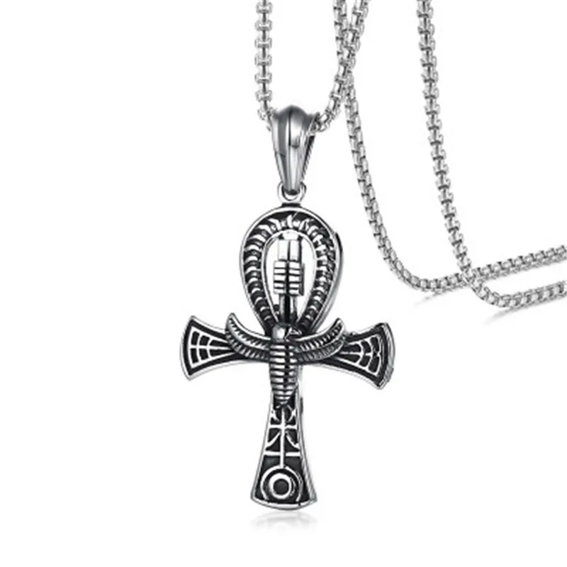 

Ankh Necklace Ancient Egyptian Religion Jewelry Gift Unisex Punk Cross Pendant & Chain for Men/Women CX41