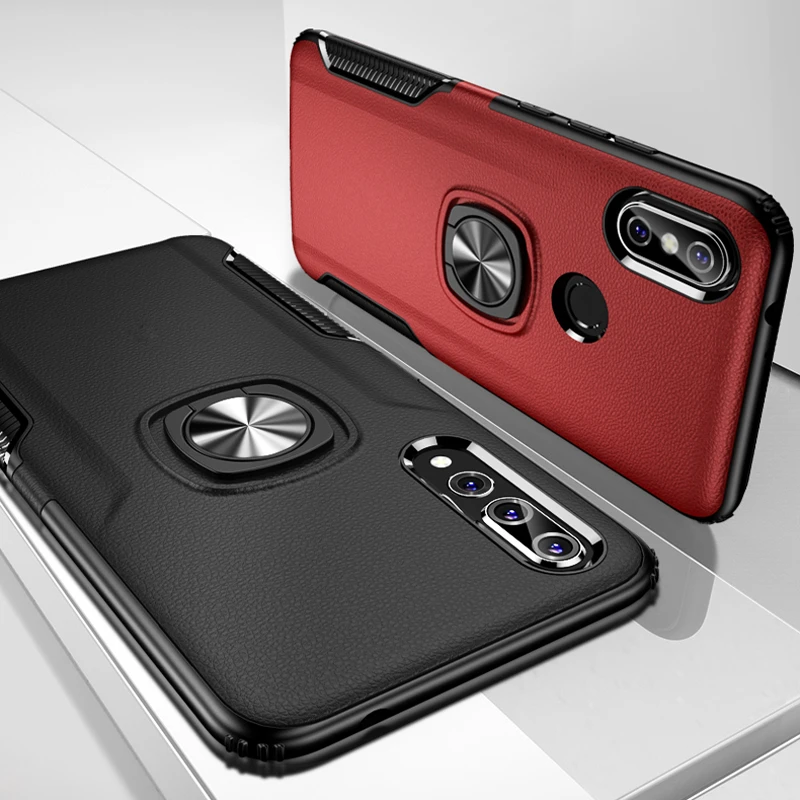 Противоударный армированный чехол для Huawei Nova 3 3i i металлический кольцевой