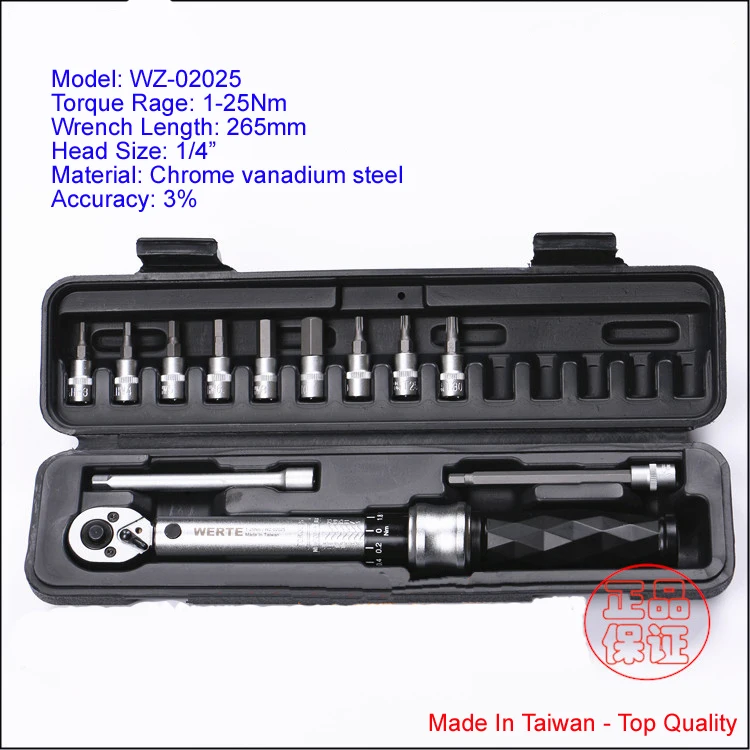 FREE SHIPPING High Precision Industrial 1/4"DR 1-25Nm Torque Wrench Bicycle Tool Kits Bike Repair Spanner Torque Wrench Set
FREE SHIPPING High Precision Industrial 1/4"DR 1-25Nm Torque Wrench Bicycle Tool Kits Bike Repair Spanner Torque Wrench Set