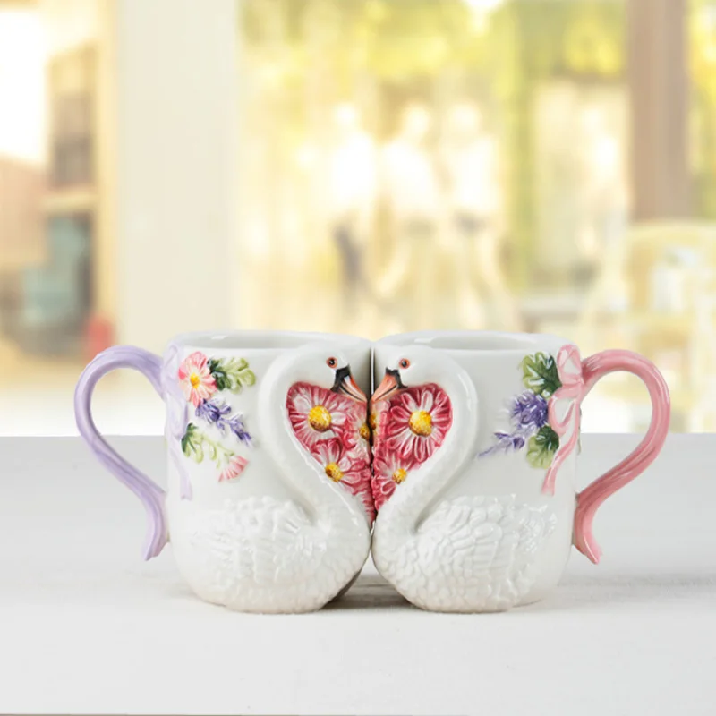 Tea coffee mugs ceramic 3D swan lovers milk mug home decor crafts room wedding decoration porcelain figurine animal cup gifts
Tea coffee mugs ceramic 3D swan lovers milk mug home decor crafts room wedding decoration porcelain figurine animal cup gifts