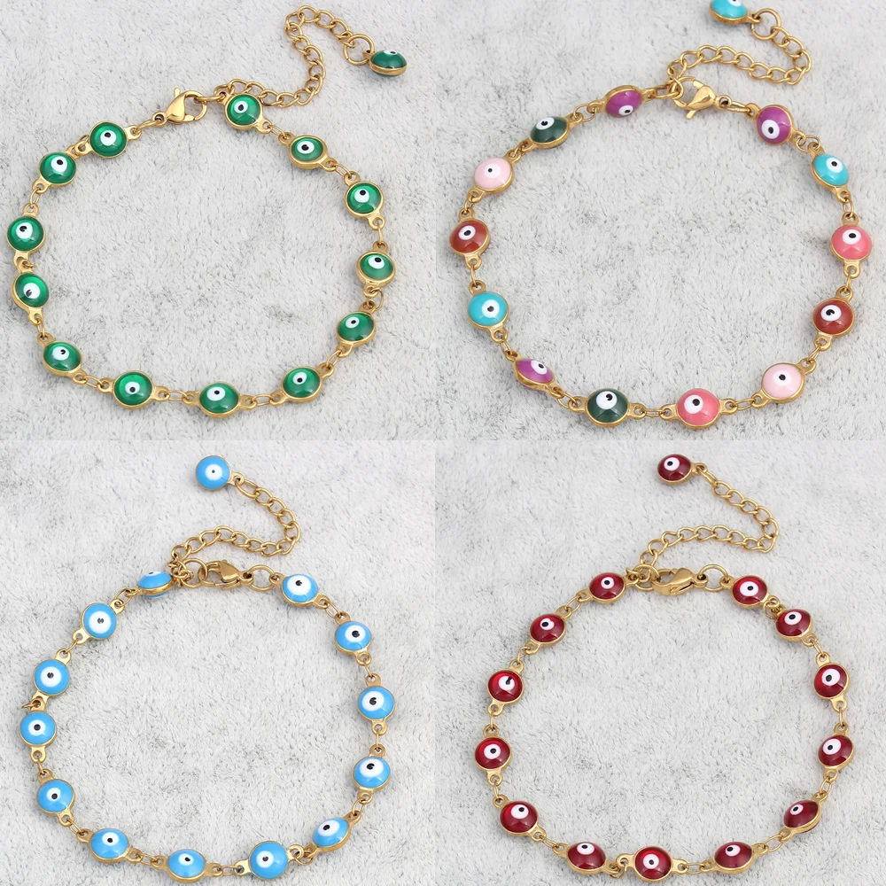 Evil Eye jewelry Bracelet gold Colour plated Colorful Enamel Evil Eye Charm Chain Bracelet Bangles For Men Women
Evil Eye jewelry Bracelet gold Colour plated Colorful Enamel Evil Eye Charm Chain Bracelet Bangles For Men Women