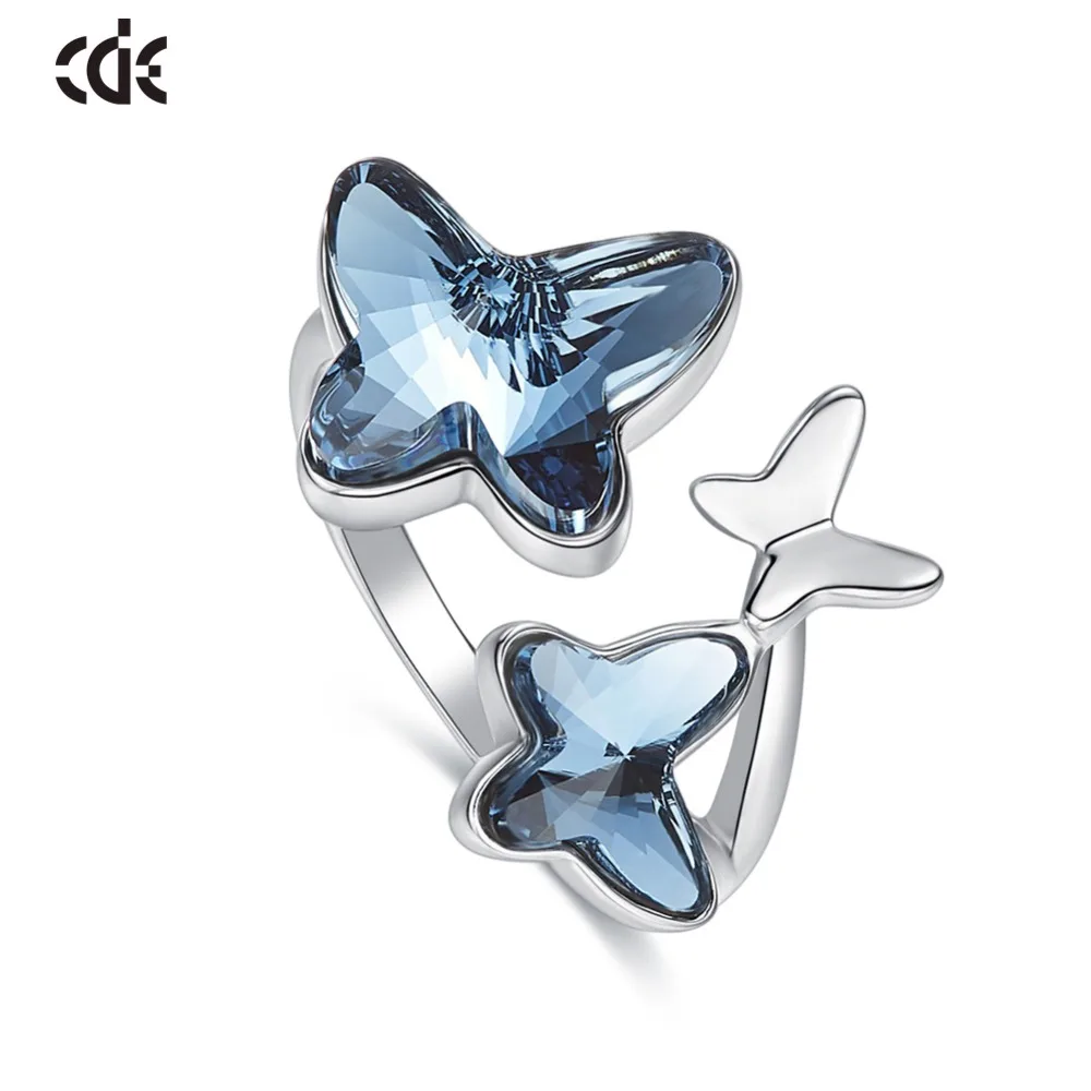 CDE 925 Sterling Ring Embellished with crystals Butterfly Adjustable Finger Women Ring Wedding Engagement Jewelry
CDE 925 Sterling Ring Embellished with crystals Butterfly Adjustable Finger Women Ring Wedding Engagement Jewelry