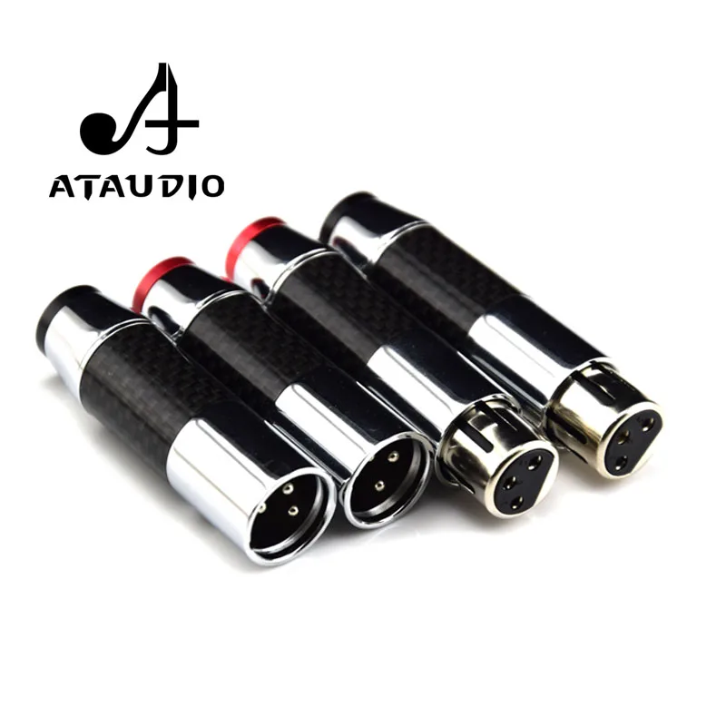 4pc ATAUDIO Hifi XLR Plug Hi-end Carbon Fiber Rhodium-plated XLR Cable Male and Female Connectors
4pc ATAUDIO Hifi XLR Plug Hi-end Carbon Fiber Rhodium-plated XLR Cable Male and Female Connectors