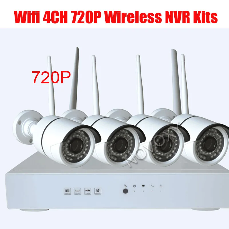 

4CH Plug and Play Wireless NVR Kit P2P 720P HD Outdoor IR Night Vision Security IP Camera WIFI CCTV System