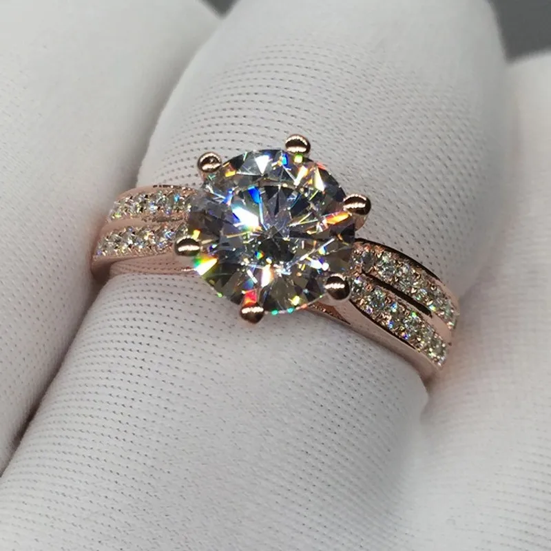 Vecalon Fashion jewelry Women ring Rose gold color 3ct AAAAA Zircon Cz 925 Silver Engagement wedding Band ring for women
Vecalon Fashion jewelry Women ring Rose gold color 3ct AAAAA Zircon Cz 925 Silver Engagement wedding Band ring for women